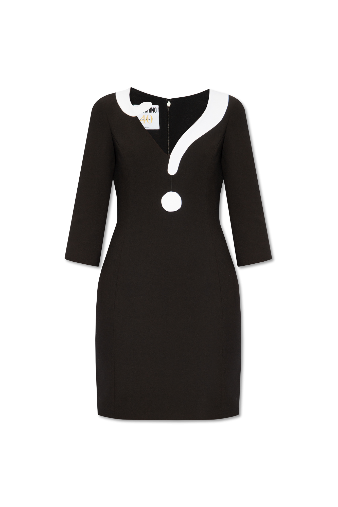 Moschino black best sale and white dress